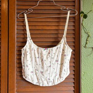 Urban Outfitters Floral Cream Corset Cami Size M